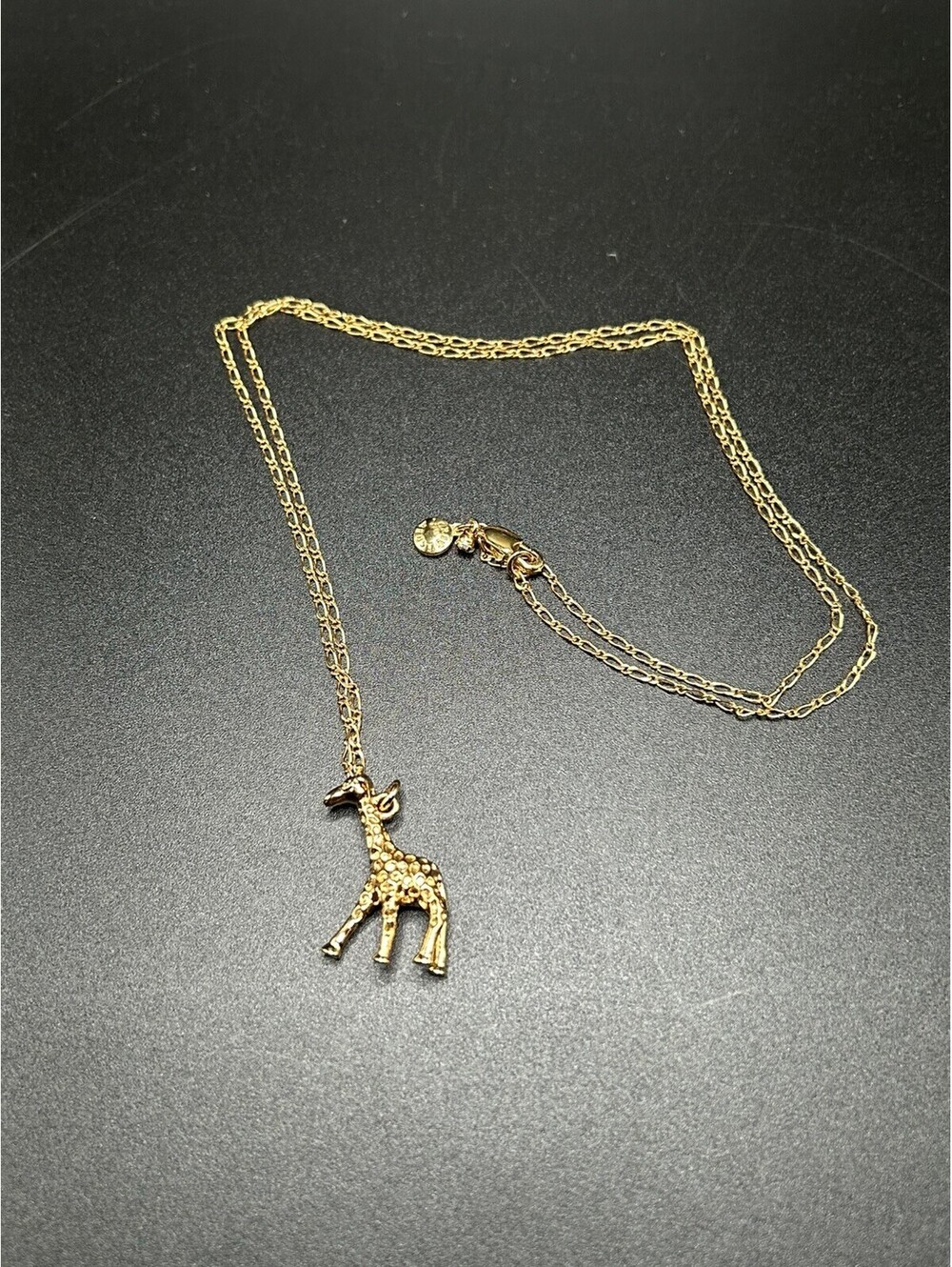 Vintage J.Crew Necklace Gold Tone Giraffe Pendant Chain Womens Animal 2000’s